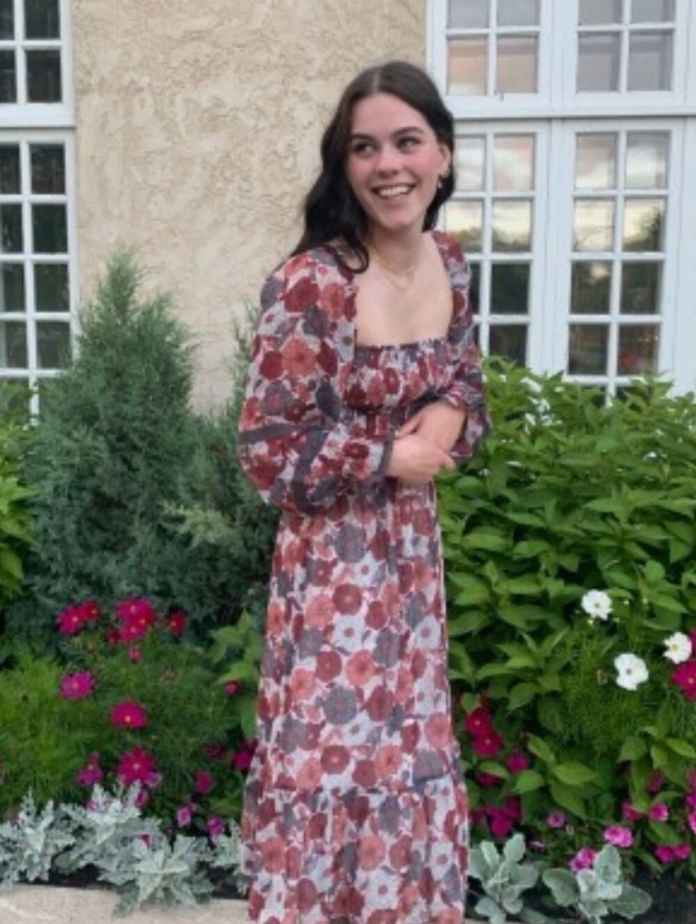 L Xl (Marked L) Wilfred Aritzia Grace Smocked Midi Dress Fall Cottagecore